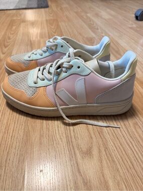 Veja Pastel Multicolor V-10 Leather & Suede Sneakers